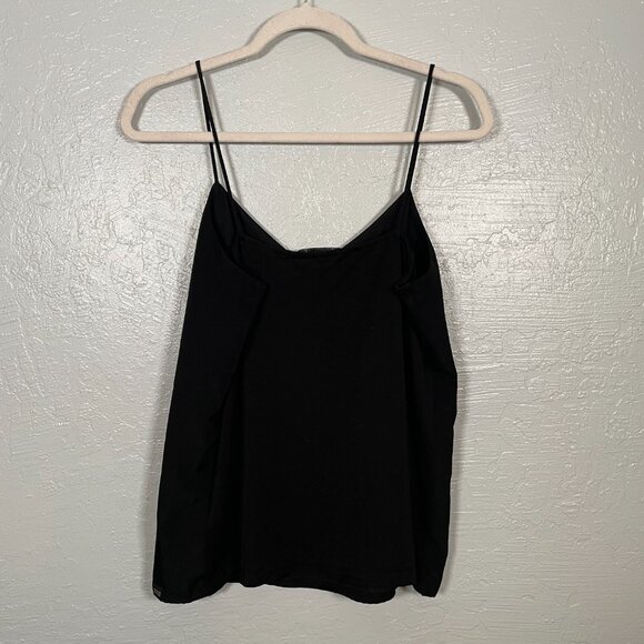 Scotch & Soda Women L Black Cami Tank Raffia Town Lined V Neck Spaghetti Straps - Picture 5 of 7